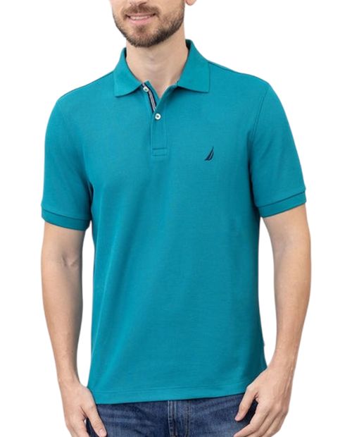 Camisa polo Nautica classic fit turquesa sólida para hombre