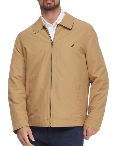 Chaqueta bomber Nautica khaki sólida para hombre