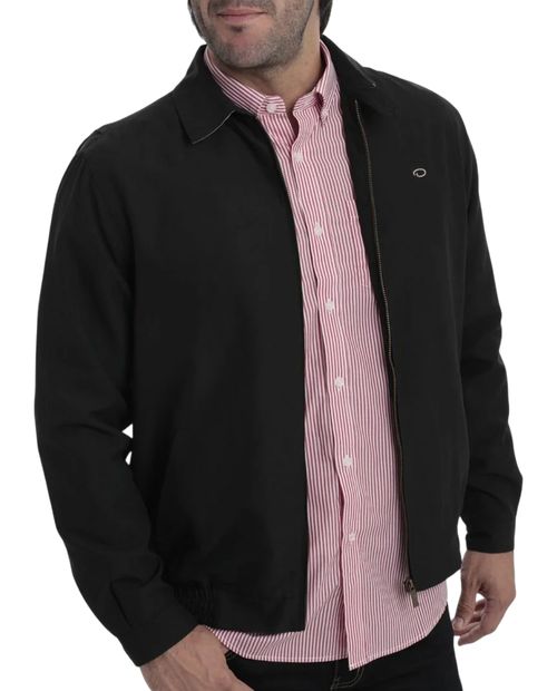 Chaqueta bomber Oscar de la Renta negra sólida para hombre