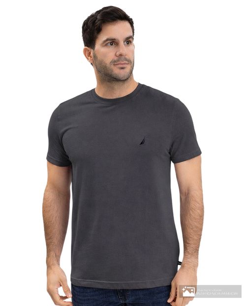 Camiseta Nautica regular fit gris sólida para hombre