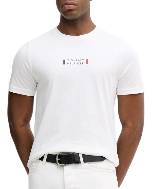 Camiseta Tommy Hilfiger blanca estampada para hombre
