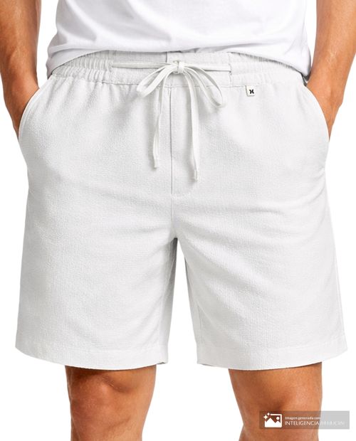 Calzoneta de baño Hurley blanca texturizada para hombre