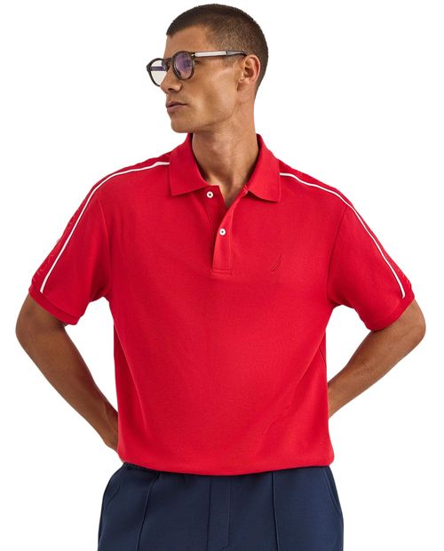 Camisa polo Nautica roja texturizada para hombre