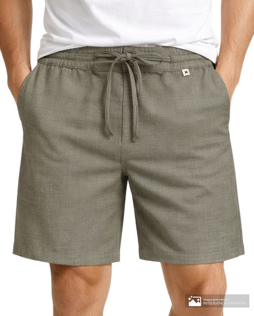 Calzoneta de baño Hurley verde olivo texturizada para hombre