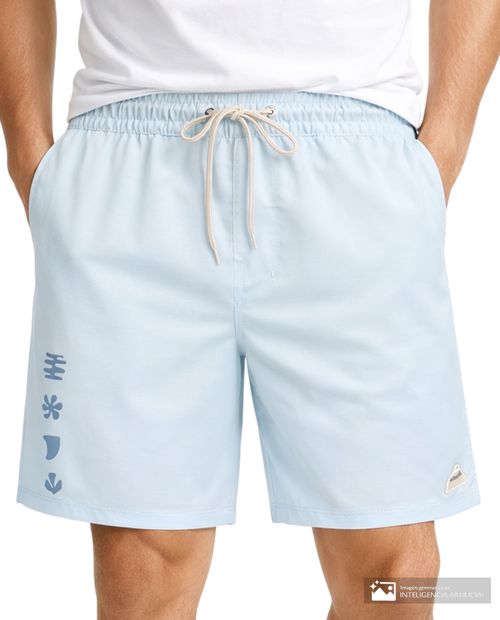 Calzoneta de baño Hurley celeste estampada para hombre