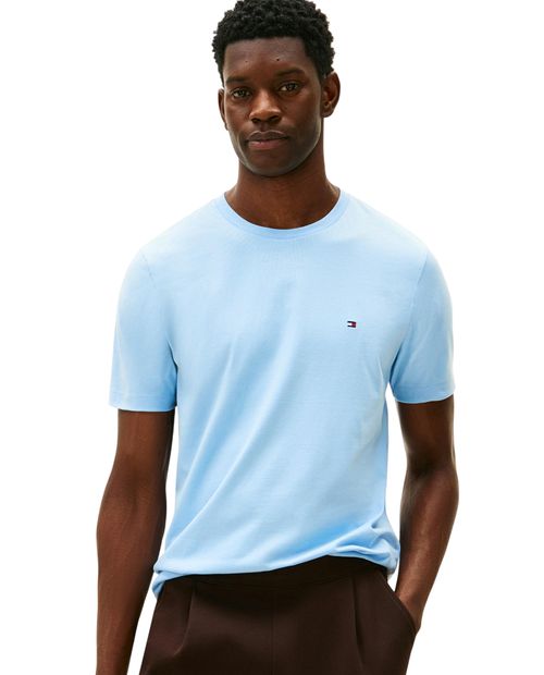 Camiseta Tommy Hilfiger regular fit celeste heather para hombre