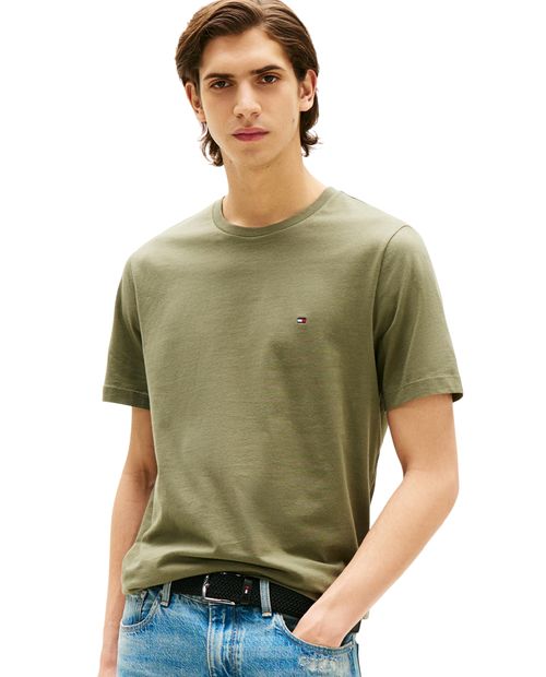 Camiseta Tommy Hilfiger regular fit verde olivo heather para hombre