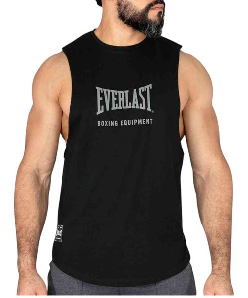 Camiseta deportiva negra sin mangas para hombre