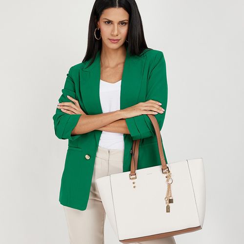 Cartera tote Aldo color blanco bone para mujer