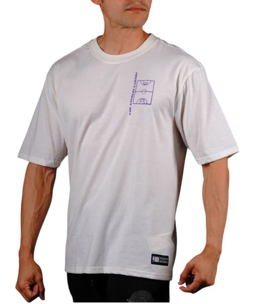 Camiseta deportiva blanca Los Angeles Lakers para hombre