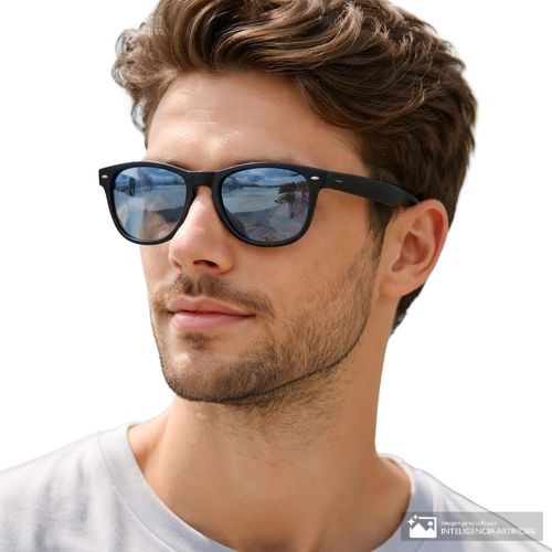 Lente de sol deportivos de acetato negro para hombre New Balance