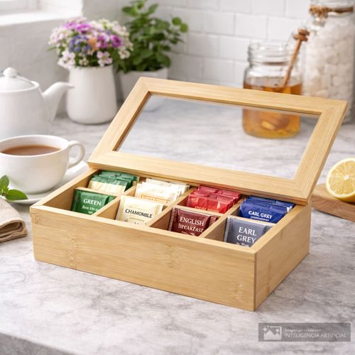 Caja de bambú para té 7x24x16 cm