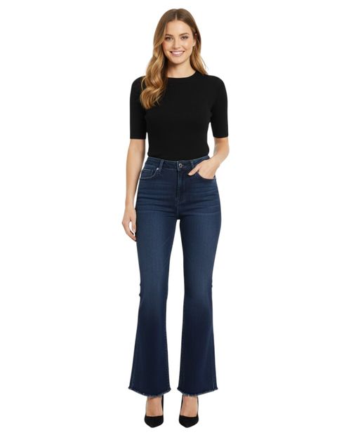 Jeans Sabrina flare azul de cintura alta para mujer
