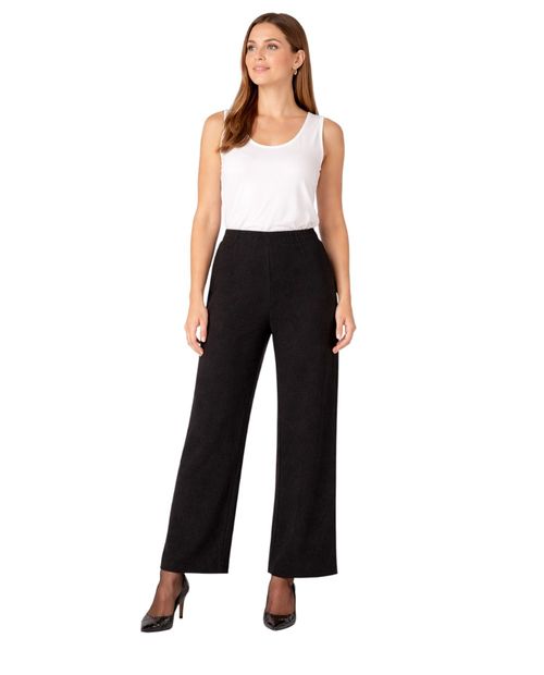 Pantalón Punt Roma palazzo negro de cintura alta para mujer