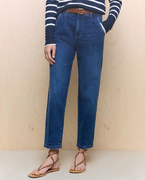 Jeans Easy Wear baggy azul de cintura alta para mujer
