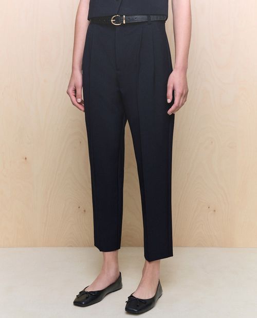 Pantalón Easy Wear clásico negro de cintura alta para mujer