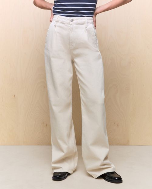 Jeans Easy Wear wide leg blanco de cintura alta para mujer