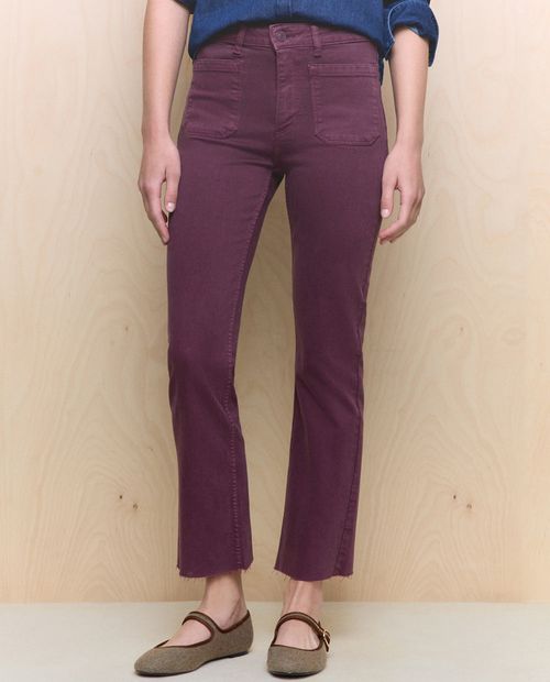 Jeans Easy Wear flare morado de cintura alta para mujer