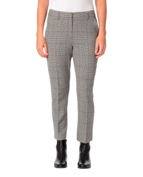 Pantalón Punt Roma clásico cuadriculado de cintura alta para mujer