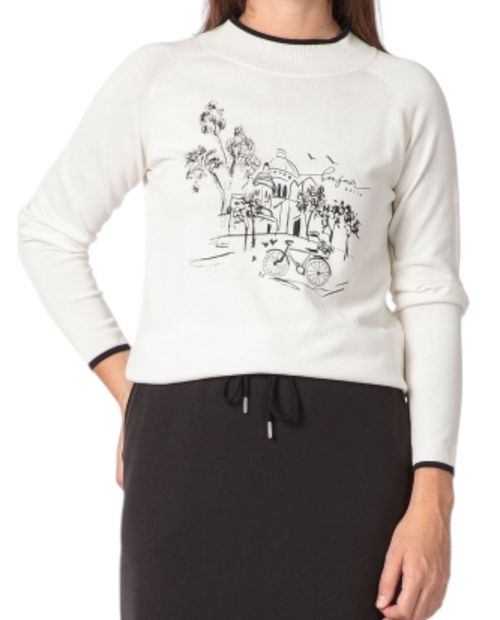 Suéter Punt Roma pull over estampado para mujer