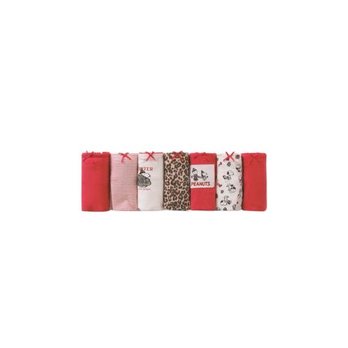 Set de 7 panties Women Secret estampado de Snoopy de cintura media para mujer