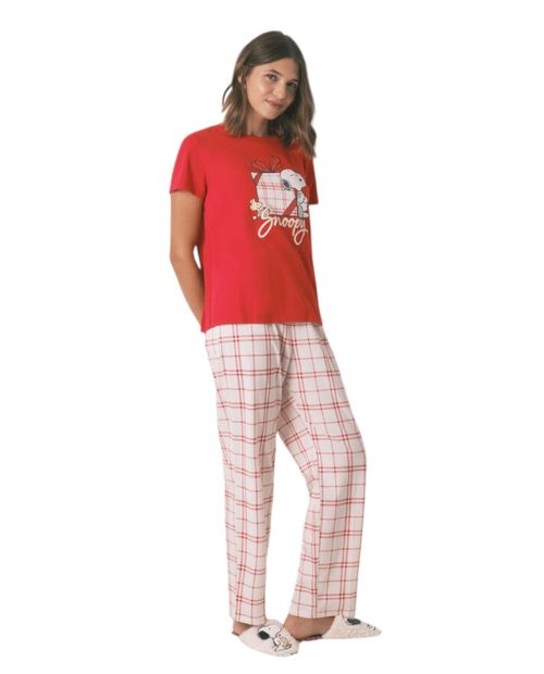 Pijama con pantalón Women Secret estampada de Snoopy para mujer