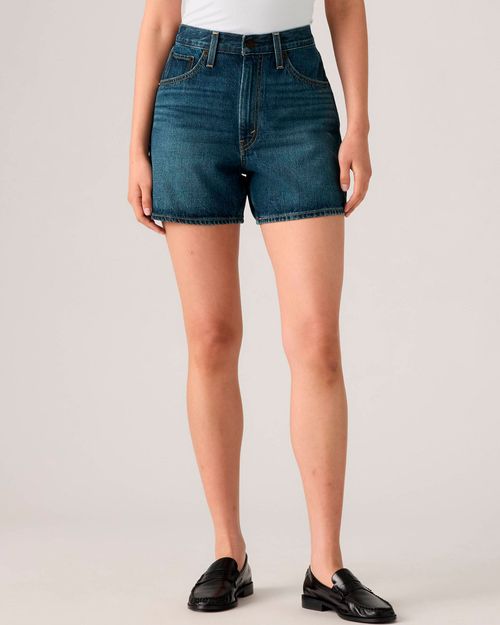 Short Levi's denim azul de cintura alta para mujer
