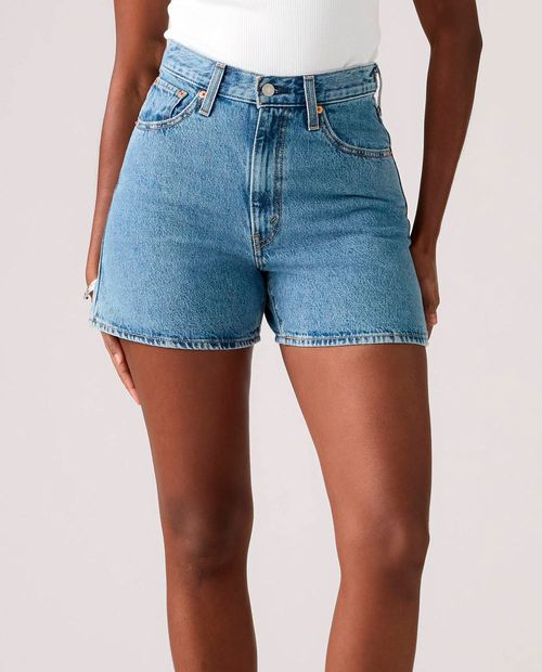 Short Levi's denim azul de cintura alta para mujer