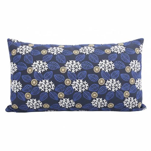 Cojín decorativo rectangular bordado hojas y flores 30x50 cm