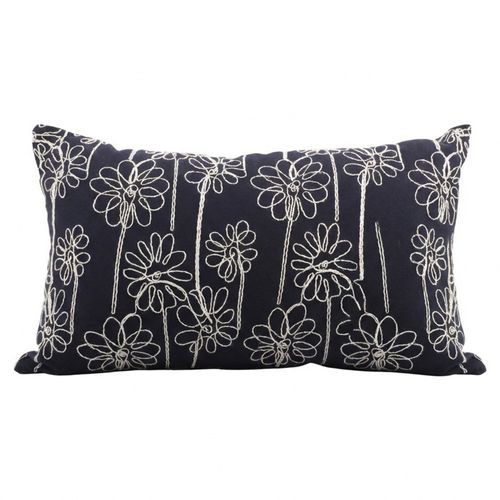 Cojín decorativo rectangular bordado con flores 30x50 cm