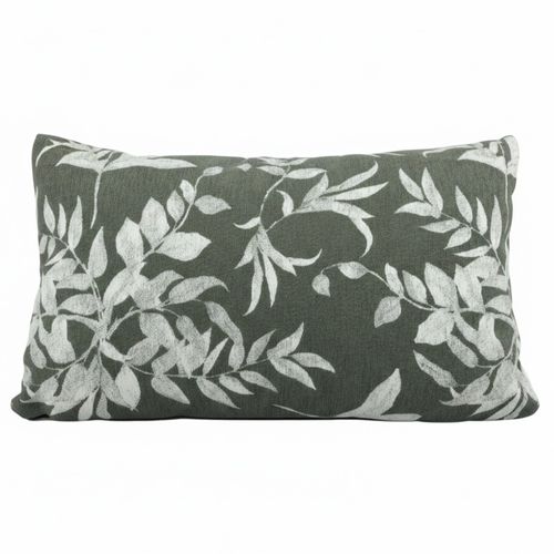 Cojín decorativo rectangular jacquard hojas 30x50 cm