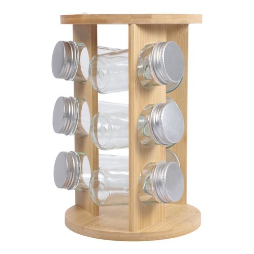 Set de canisters con soporte organizador 24x15.5 cm