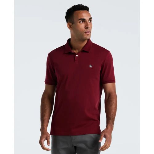Camisa polo Penguin slim fit color vino sólida para hombre