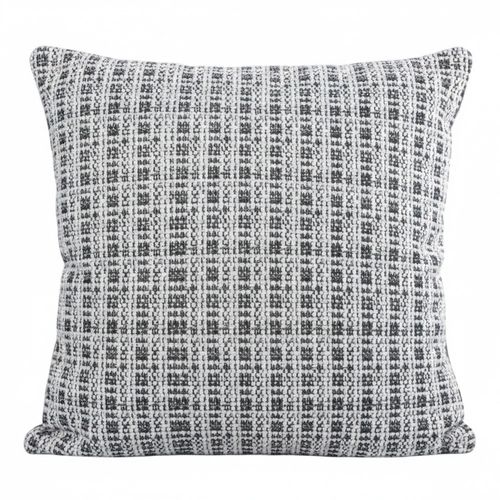 Cojín decorativo cuadrado jacquard cuadriculado 45x45 cm