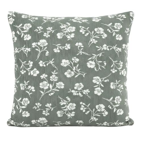 Cojín decorativo cuadrado jacquard floral 45x45 cm