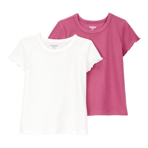 Set de 2 camisetas bicolor para niña