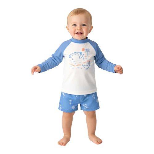 Traje de baño de 2 piezas multicolor con estampado para bebé niño