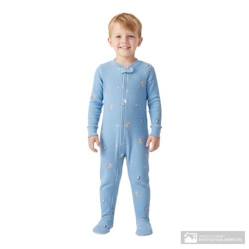 Pijama celeste con estampado para niño