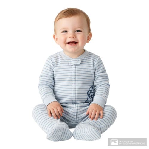 Pijama rayada con estampado para bebé niño