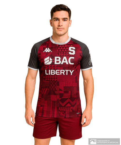 Camiseta deportiva Kappa Saprissa Local 2024 para hombre