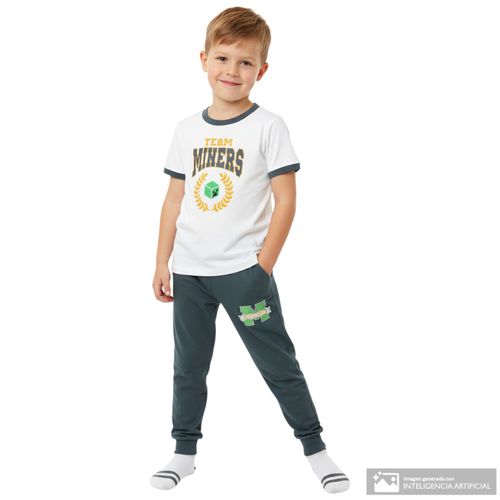 Pijama bicolor de Minecraft para niño