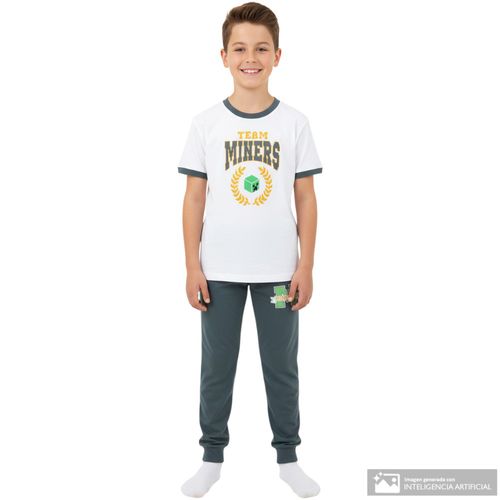 Pijama bicolor de Minecraft para niño