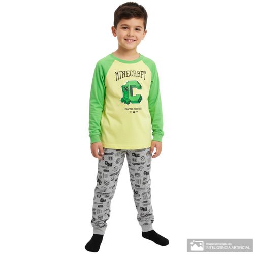 Pijama bicolor de Minecraft para niño