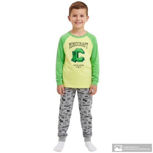 Pijama bicolor de Minecraft para niño