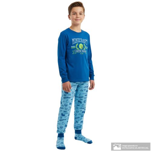 Pijama bicolor de Minecraft para niño