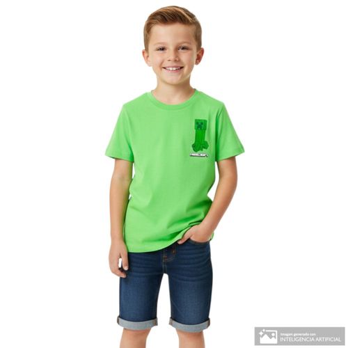 Camiseta verde de Minecraft para niño