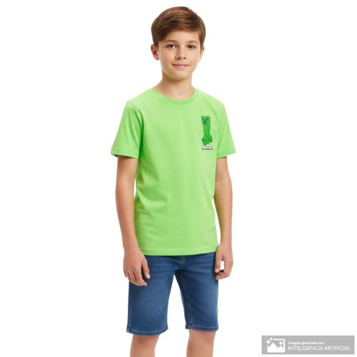 Camiseta verde de Minecraft para niño