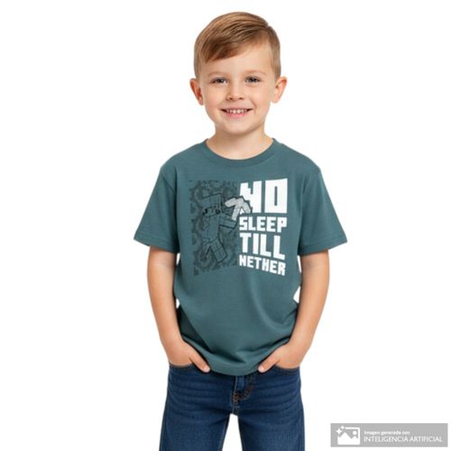 Camiseta gris de Minecraft para niño