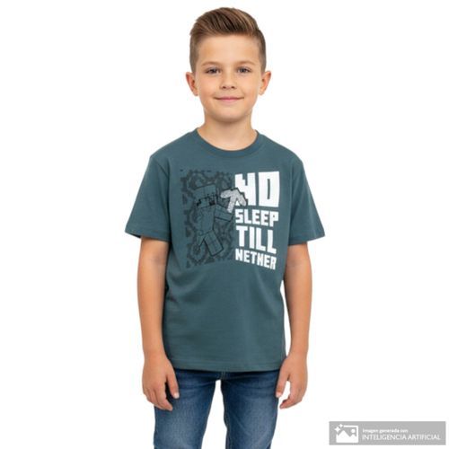 Camiseta gris de Minecraft para niño