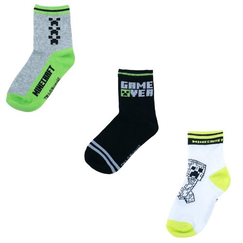 Set de 3 pares de calcetines Minecraft para niño